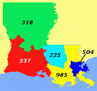 Louisiana-area-codes